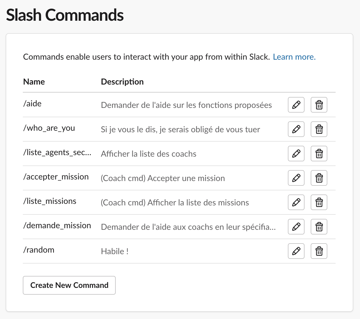 Slash Commands - Bot HHC - SFEIR